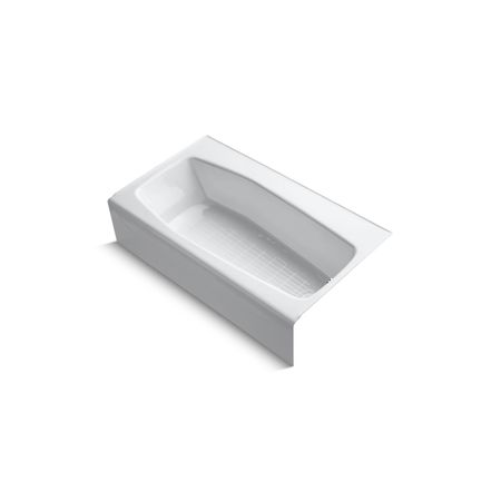 KOHLER Bath Tub, 60 in L, 34-1/4 in W, White, Cast Iron 714-0